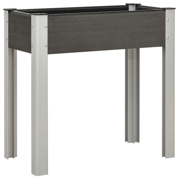 vidaXL aia taimelava 75x40x75 cm, puidu-plasti segu, hall