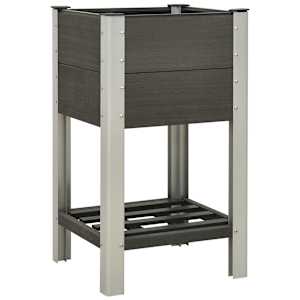 vidaXL aia taimelava riiuliga, 50x50x90 cm, puidu-plasti segu, hall