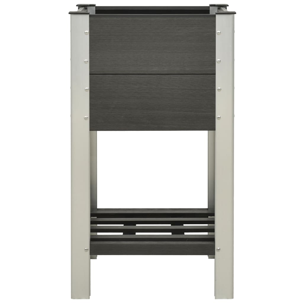 vidaXL Plantenbak verhoogd met schap 50x50x90 cm HKC grijs afbeelding