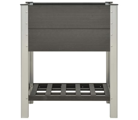 vidaXL Aukštas sodo lovelis su lentyna, pilkas, 75x50x90cm, WPC