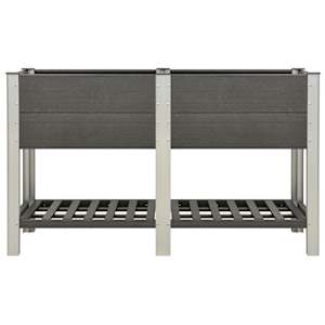 vidaXL Auk&scaron;tas sodo lovelis su lentyna, pilkas, 150x50x90cm, WPC