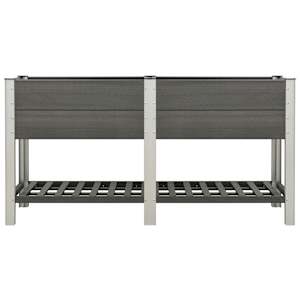 vidaXL Aukštas sodo lovelis su lentyna, pilkas, 175x50x90cm, WPC