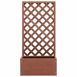 vidaXL Blomsterkasse med espalier 65x30x135 cm WPC