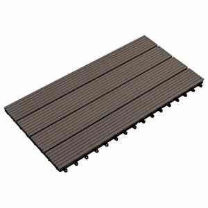 Dlažba na terasu 6 pcs Tmavě hnědá 60 x 30 cm Dřevoplast - obrázek 1
