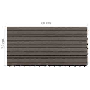 Dlažba na terasu 6 pcs Tmavě hnědá 60 x 30 cm Dřevoplast - obrázek 6