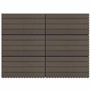 Dlažba na terasu 6 pcs Tmavě hnědá 60 x 30 cm Dřevoplast - obrázek 4