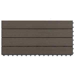 Dlažba na terasu 6 pcs Tmavě hnědá 60 x 30 cm Dřevoplast - obrázek 5