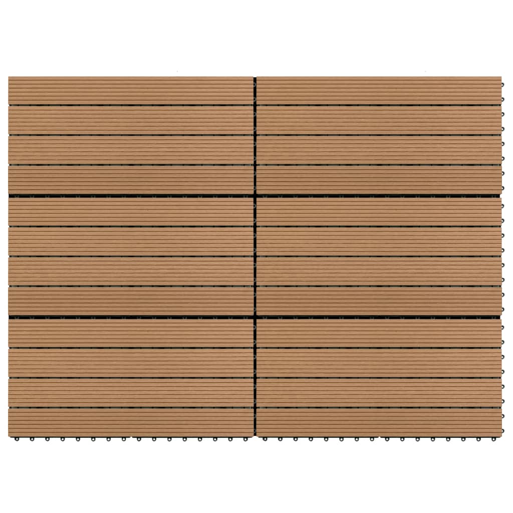 vidaXL terrassefliser 6 stk. 60x30 cm 1,08 m² WPC brun