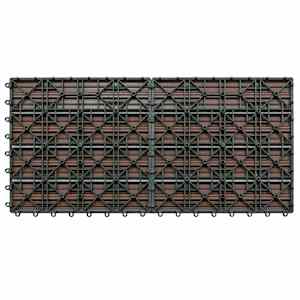 Dlažba na terasu 6 pcs Hnědá 60 x 30 cm Dřevoplast - obrázek 3