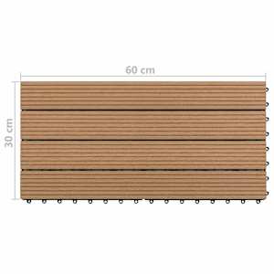 Dlažba na terasu 6 pcs Hnědá 60 x 30 cm Dřevoplast - obrázek 6