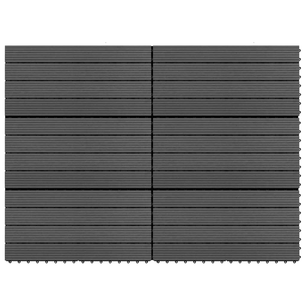 vidaXL Terrassenfliesen 6 Stk. WPC 60x30 cm 1,08 m² Schwarz