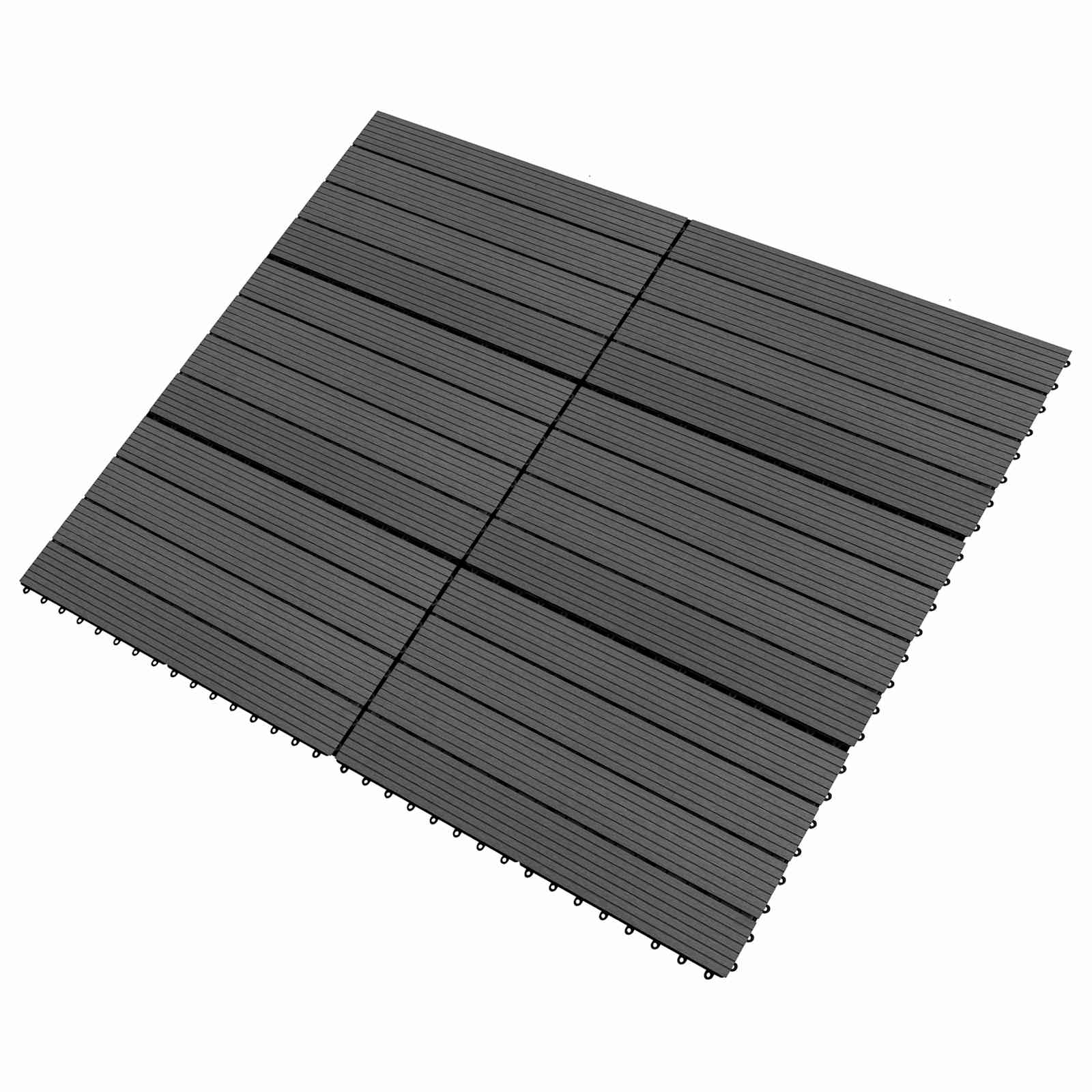Thumbnail - vidaXL Terrassendiele 6 pcs Schwarz 60 x 30 cm WPC