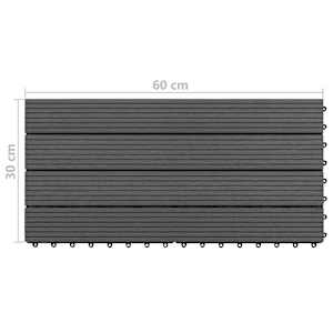 Dlažba na terasu 6 pcs Černý 60 x 30 cm Dřevoplast - obrázek 6