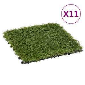 vidaXL kunstmuruplaadid 11 tk, roheline 30 x 30 cm