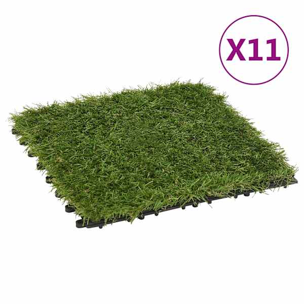 vidaXL kunstmuruplaadid 11 tk, roheline 30 x 30 cm