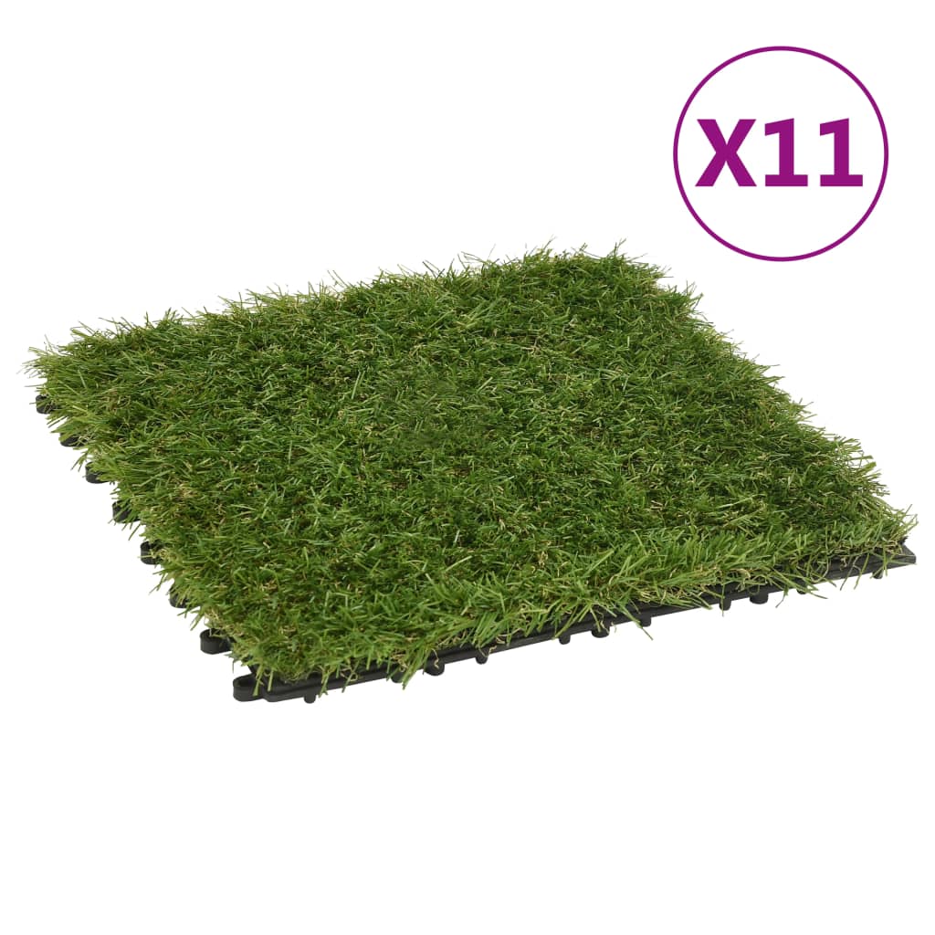 vidaXL Plăci de iarbă artificială, 11 buc, verde, 30×30 cm vidaxl.ro