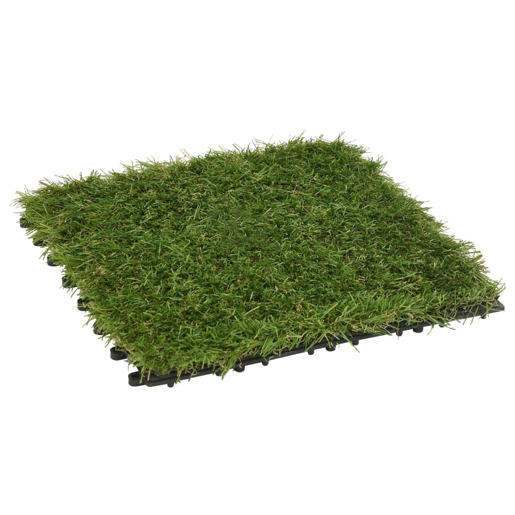 Plăci de iarbă artificială, 11 buc, verde, 30x30 cm