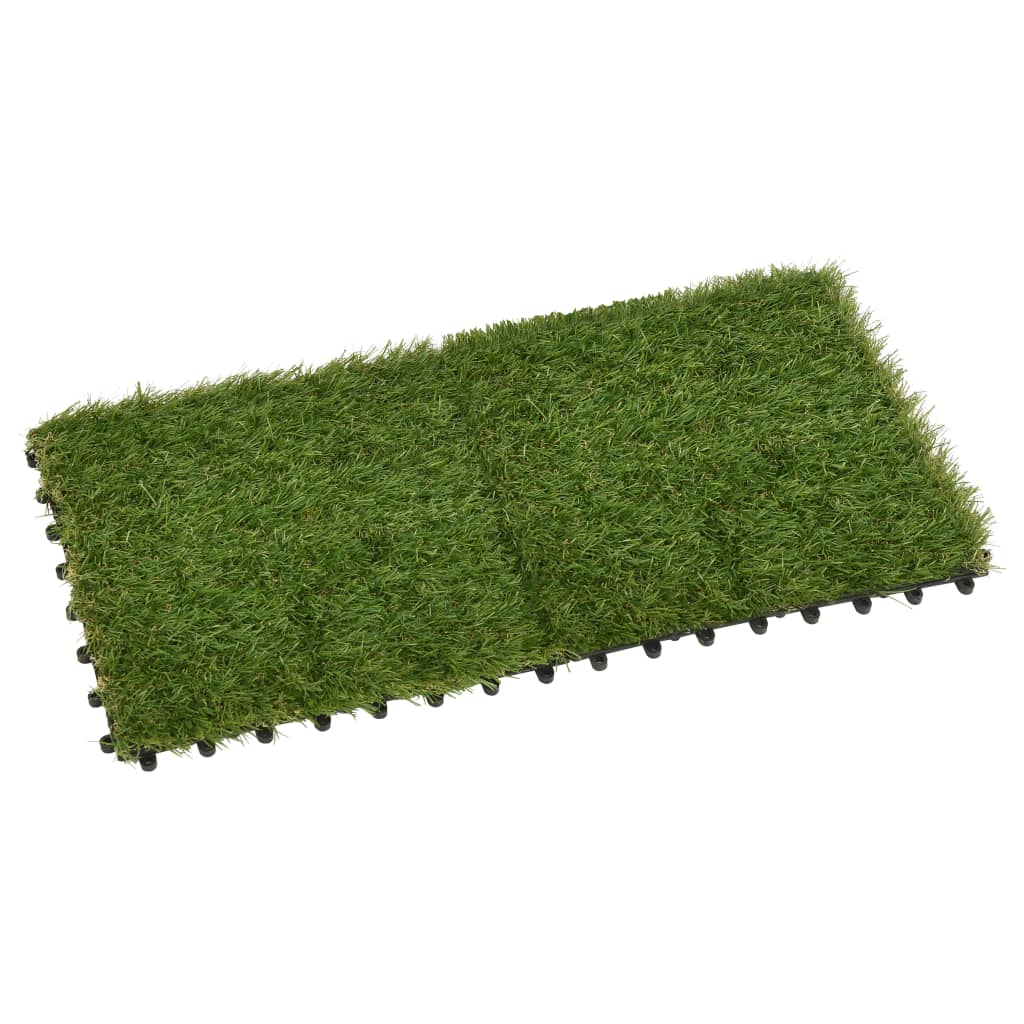 Plăci de iarbă artificială, 11 buc, verde, 30x30 cm