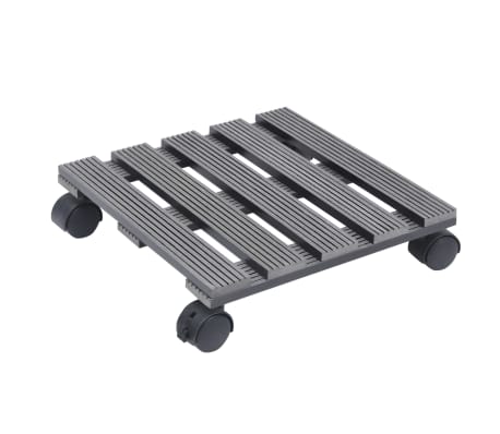 vidaXL Plantentrolleys 2 st 30x30x7,5 cm HKC grijs
