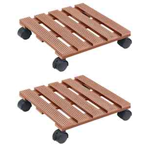 vidaXL ratastel taimealus 2 tk, pruun, 30x30x7,5 cm WPC