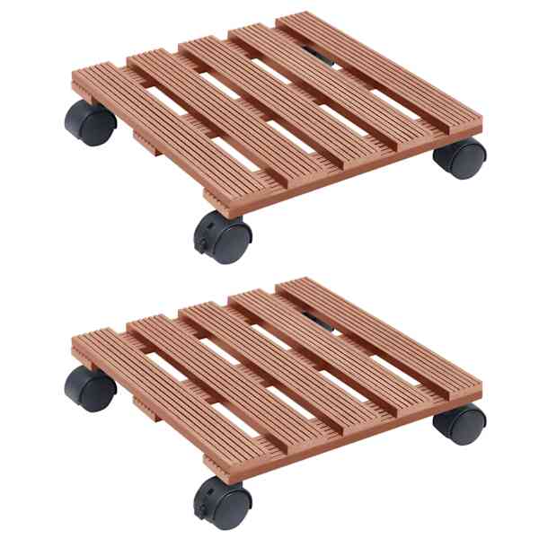 vidaXL ratastel taimealus 2 tk, pruun, 30x30x7,5 cm WPC