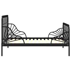 Prodloužitelný rám postele černý kov 80 x 130/200 cm - obrázek 3