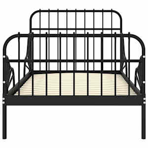 Prodloužitelný rám postele černý kov 80 x 130/200 cm - obrázek 4