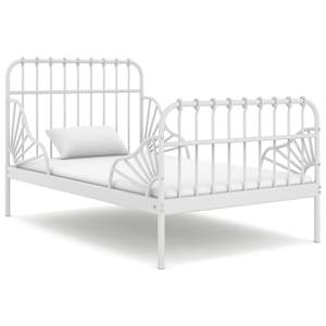 Prodloužitelný rám postele bílý kov 80 x 130/200 cm - obrázek 1