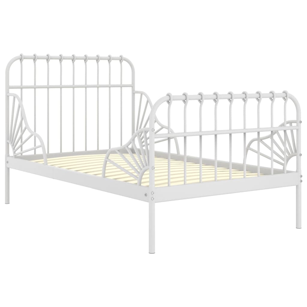 

vidaXL Bedframe verlengbaar metaal wit 80x130/200 cm