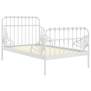 Prodloužitelný rám postele bílý kov 80 x 130/200 cm - obrázek 2