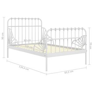Prodloužitelný rám postele bílý kov 80 x 130/200 cm - obrázek 7