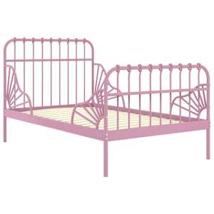 Prodloužitelný rám postele růžový kov 80 x 130/200 cm - obrázek 2