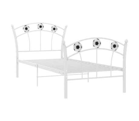 vidaXL Bed Frame without Mattress White Metal 90x200 cm