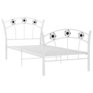 vidaXL Bed Frame without Mattress White Metal 90x200 cm