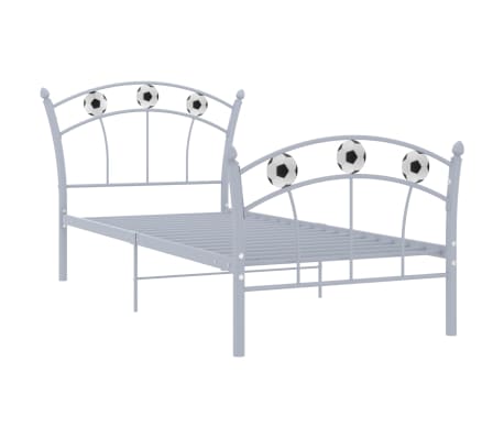 vidaXL Cadre de lit sans matelas gris m&eacute;tal 90x200 cm