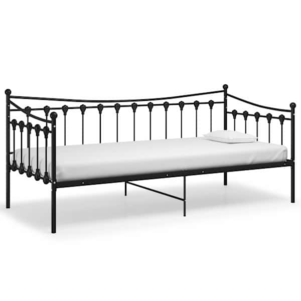 vidaXL diivanvoodi raam must metallist 90 x 200 cm