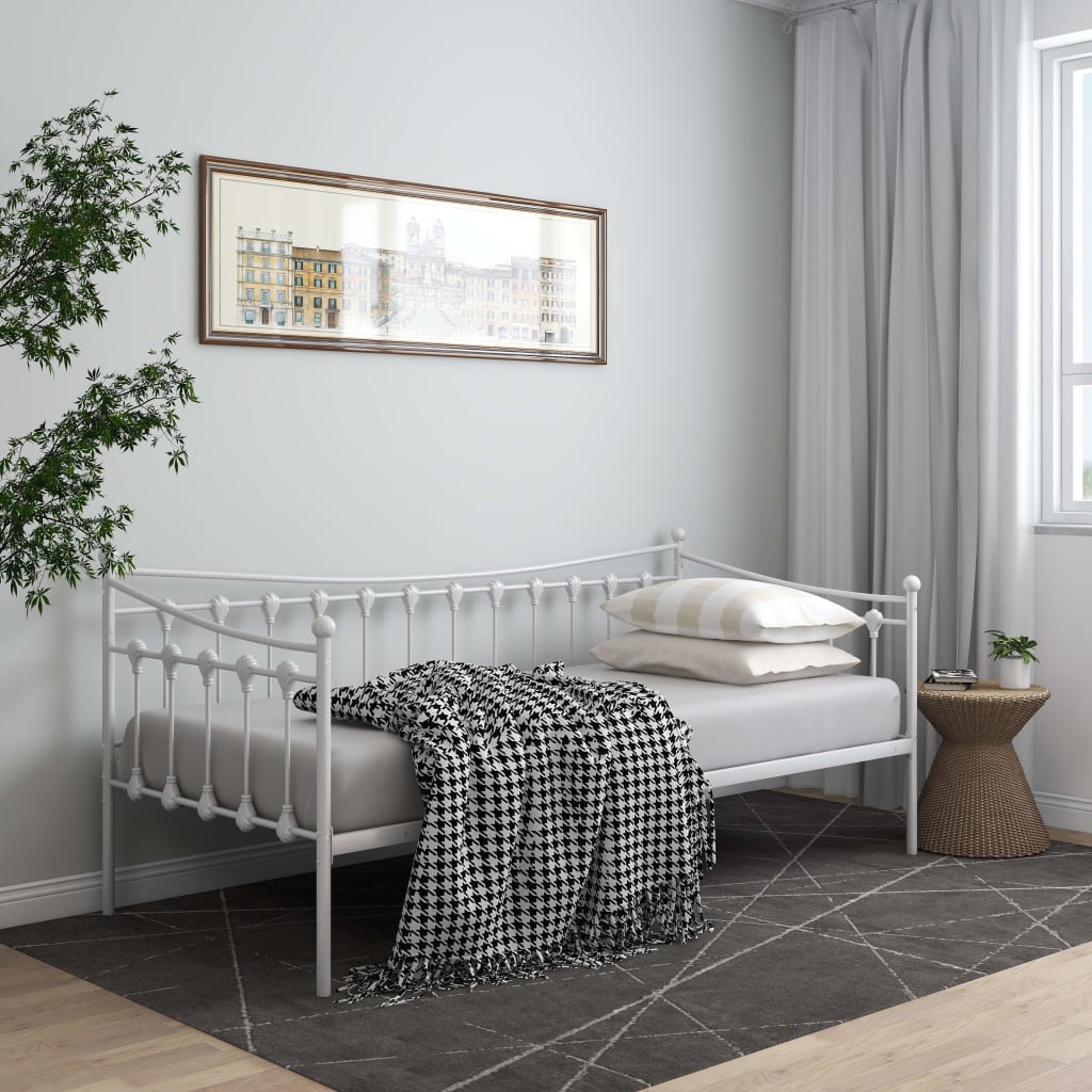 Thumbnail - vidaXL Schlafsofa Bettgestell Weiß Metall 90x200 cm