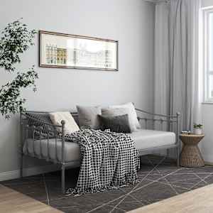 Posteljni okvir siv kovinski 90x200 cm