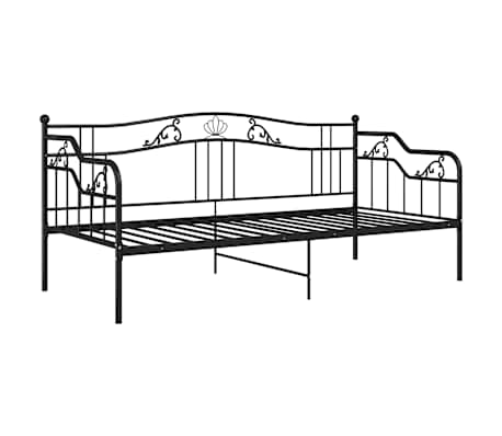 vidaXL Ramme til sovesofa svart metall 90x200 cm