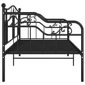 Rám rozkládací postele černý kovový 90 x 200 cm - obrázek 5