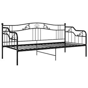 vidaXL Ramme til sovesofa svart metall 90x200 cm