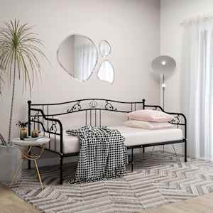 Posteljni okvir črn kovinski 90x200 cm