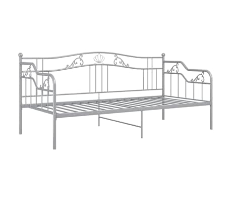 vidaXL Schlafsofa Bettgestell Grau Metall 90x200 cm