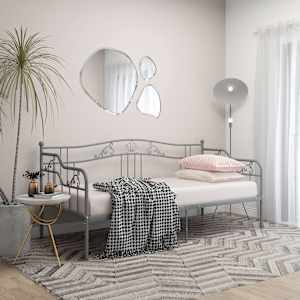 Posteljni okvir siv kovinski 90x200 cm