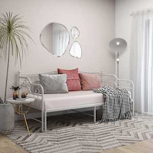 Izvlečni posteljni okvir bel iz kovine 90x200 cm