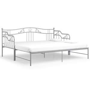 vidaXL lahtik&auml;iv diivanvoodiraam hall metall 90 x 200 cm