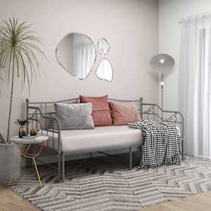 Izvlečni posteljni okvir siv iz kovine 90x200 cm