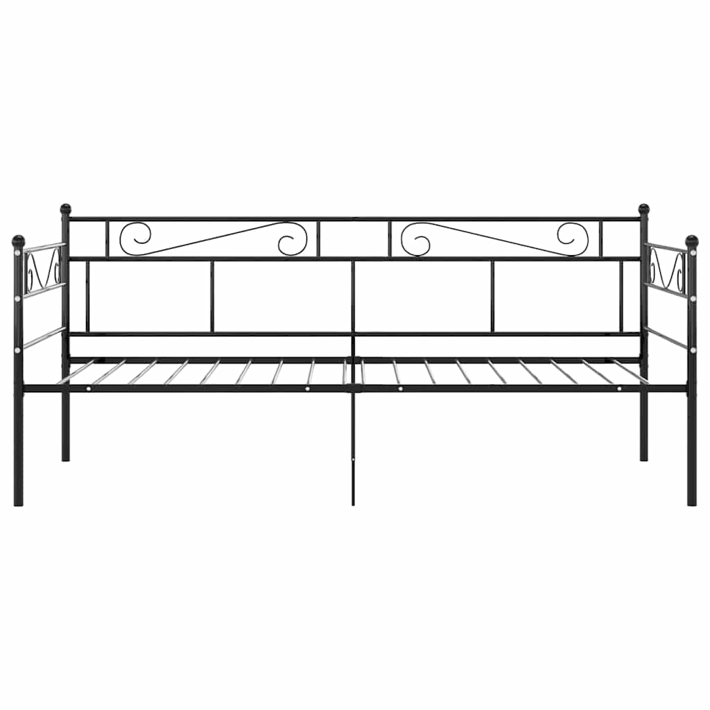vidaXL Slaapbank metaal zwart 90x200 cm, foto 4