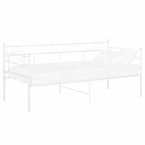 vidaXL diivanvoodiraam, valge, metall, 90 x 200 cm