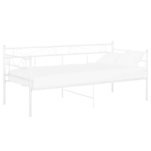 vidaXL diivanvoodiraam, valge, metall, 90 x 200 cm